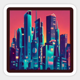 Retro futuristic City Sticker